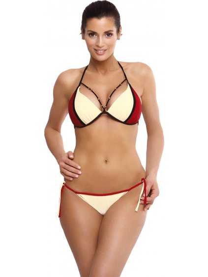 Bordó-svetložlté bikiny Lara Vanilla-Coccinella