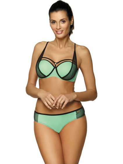Mintové bikiny s čiernymi lemami Charlotte Seafoam Glow