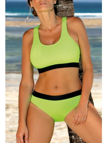 Svetlozelené bikiny s čiernym pruhom Tuen
