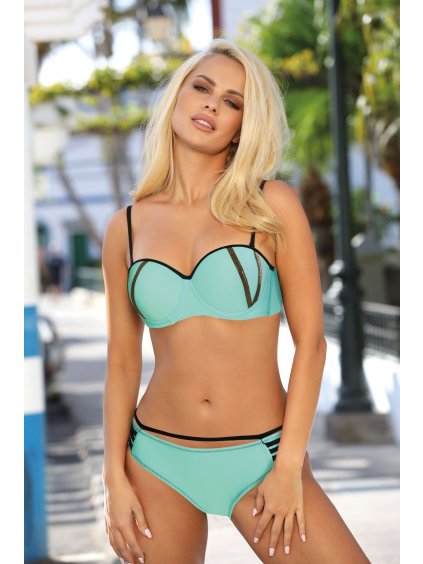 Mintové bikiny so zipsom Madlen Seafoam Glow