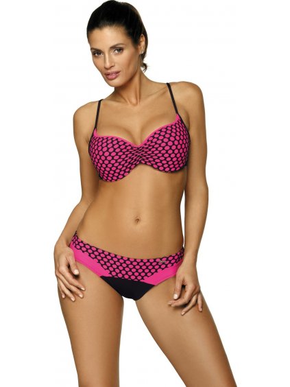 Tmavoružové bodkované bikiny Rosaline Malibu