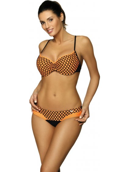 Oranžovo-čierne bodkované bikiny Rosaline Paperino
