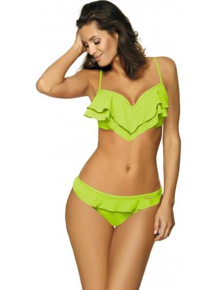 Limetkové volánikové push-up bikiny Matylda Erba