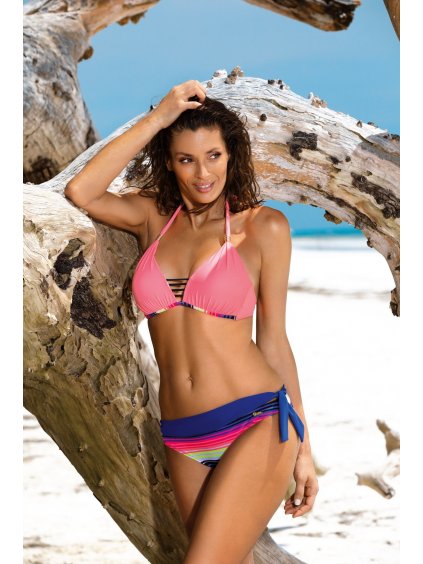 Ružové bikiny s pruhovaným spodkom Paloma Origami-Spot