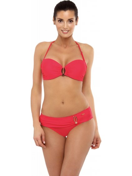 Koralové bikiny so zlatými ozdobami Cameron Shock Red