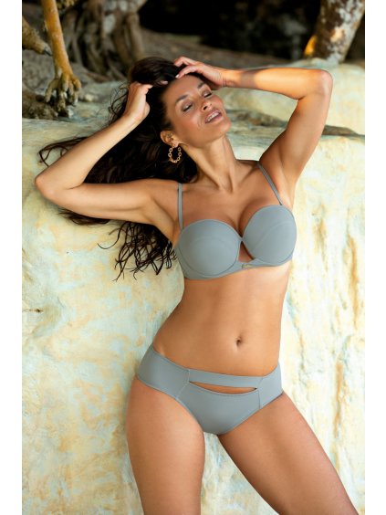 Sivé bikiny s prestrihmi Amiri