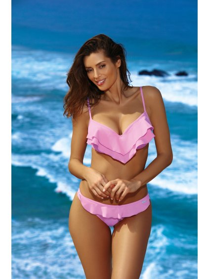 Ružové bikiny s volánmi Matylda Rododendro