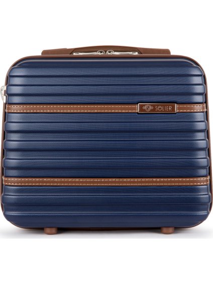 Solier tmavomodrý cestovný kufrík STRIPE