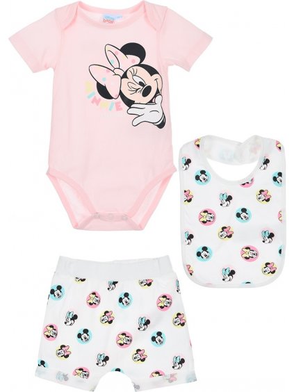Bielo-ružová súprava Disney Minnie Mouse (Veľkosť 50)