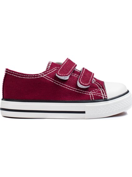 Bordó detské tenisky na suchý zips Vico