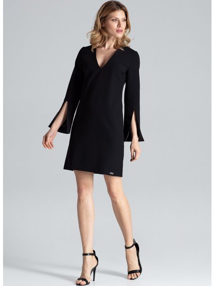 (Veľ. L) Dámske čierne šaty