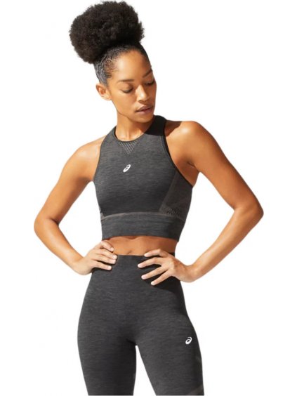 Tmavosivý športový top ASICS Seamless Top