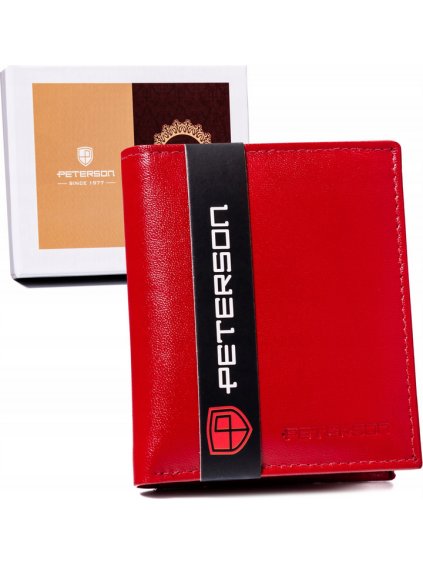 Peterson Malá červená kožená peňaženka Y345