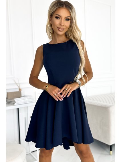 Elegantné asymetrické modré šaty NORA