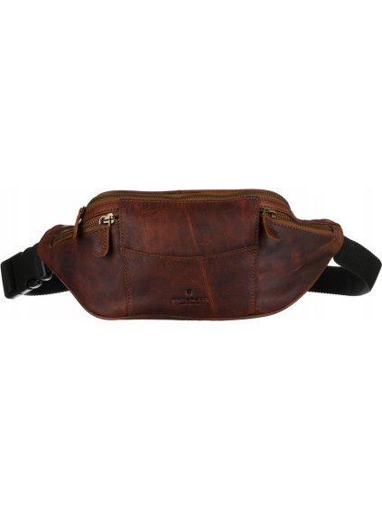 Peterson Hnedá kožená ľadvinka so zipsami