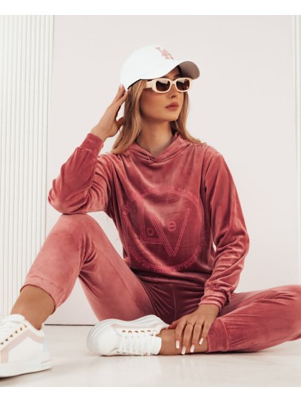 Ružová velúrová tepláková súprava VIP PRIVATE