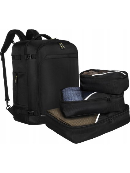 Peterson Čierny cestovný batoh s 3 organizérmi
