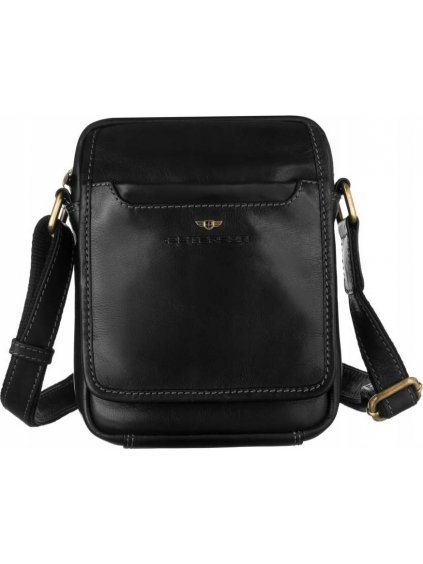 Peterson Čierna kožená taška cez rameno