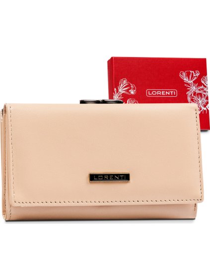 Lorenti Béžová hladká kožená peňaženka S231