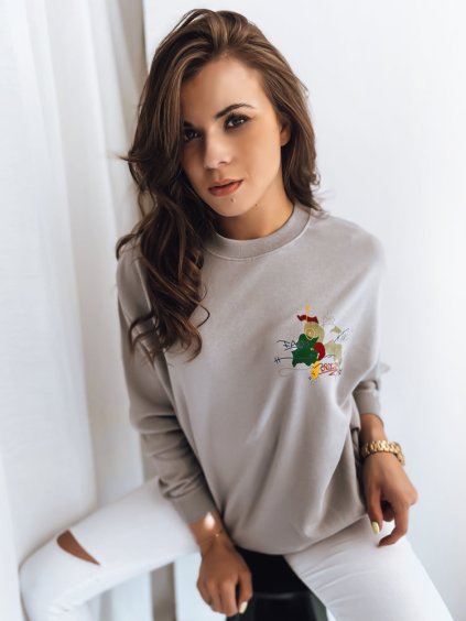 Sivá mikina s potlačou na chrbte JAPANESE