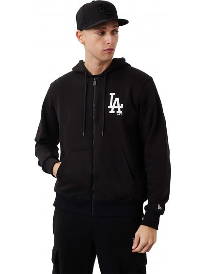 ČIERNA MIKINA NA ZIPS NEW ERA MLB LEAGUE LOS ANGELES DODGERS ESSENTIAL ZIP HOODIE