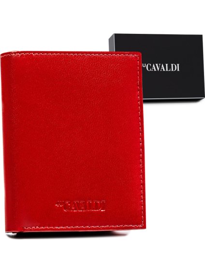 Cavaldi Červená kožená peňaženka so zapínaním M568