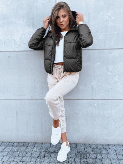 Čierna prešívaná crop bunda KHALEESI