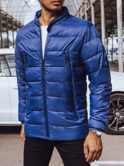 Modrá prechodná prešívaná bunda