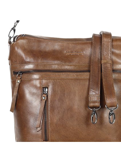 MARCO MAZZINI HNEDÁ CROSSBODY KABELKA SO ZIPSAMI