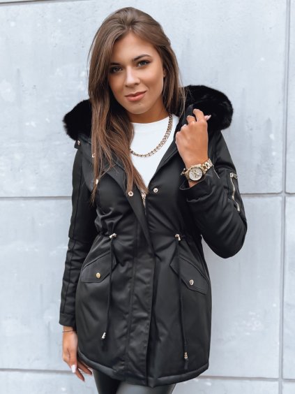 Čierna zateplená parka GODDESS