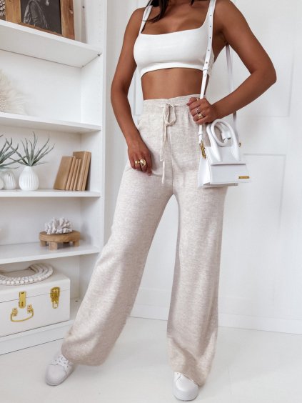 Smotanové voľné nohavice LAKELIFE