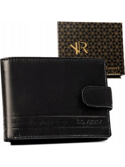 Rovicky Čierna kožená peňaženka na patentku L200