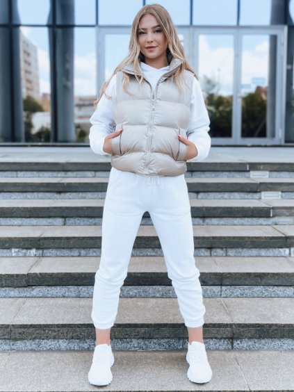 Krémová prešívaná vesta WILLOW