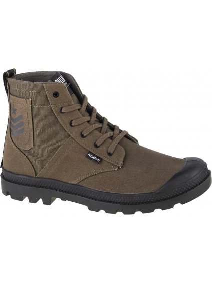 KHAKI PÁNSKE ČLENKOVÉ TOPÁNKY PALLADIUM PAMPA HI ARMY