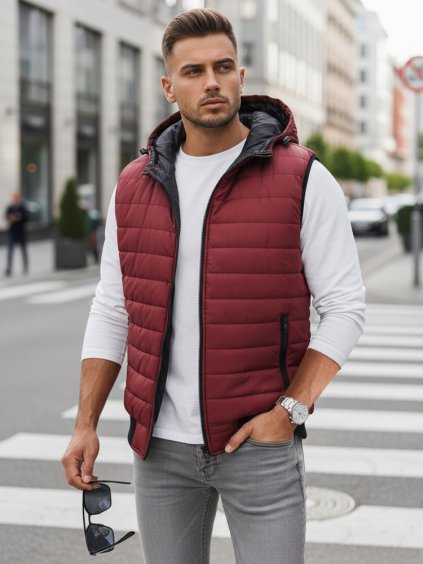 Vínová vesta s kapucňou