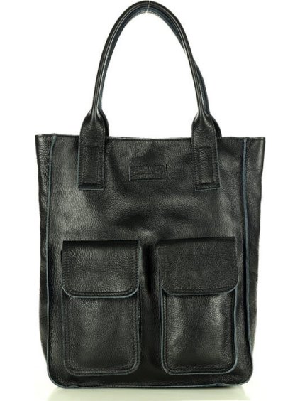 MARCO MAZZINI Čierna shopper bag s vreckami