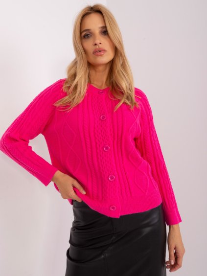 Tmavoružový vzorovaný sveter na gombíky