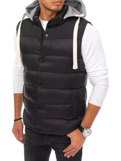 Čierna pánska prešívaná vesta