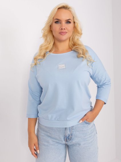 Svetlomodré tričko s 3/4 rukávom