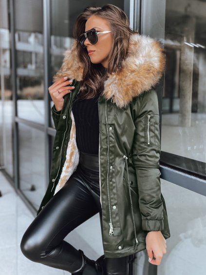 Khaki vyteplá zimná parka GARNET