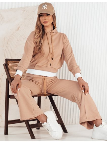 Marhuľová tepláková súprava so širokými nohavicami SANELIS