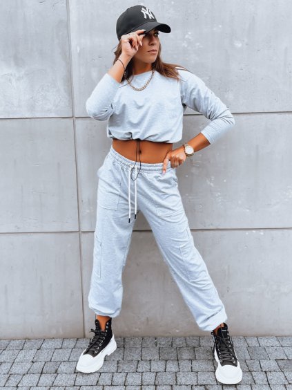 Svetlosivá tepláková súprava s crop mikinou CHARM