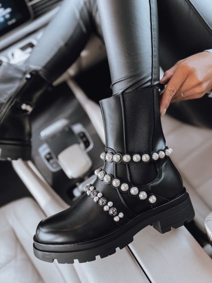 Čierne chelsea topánky CALLA s ozdobami