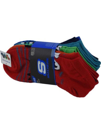 SADA CHLAPECKÝCH PONOŽEK SKECHERS 6PK BOYS NON TERRY LOW CUT SOCKS