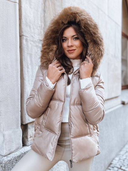 Champagne lesklá zimná bunda SPARKLE