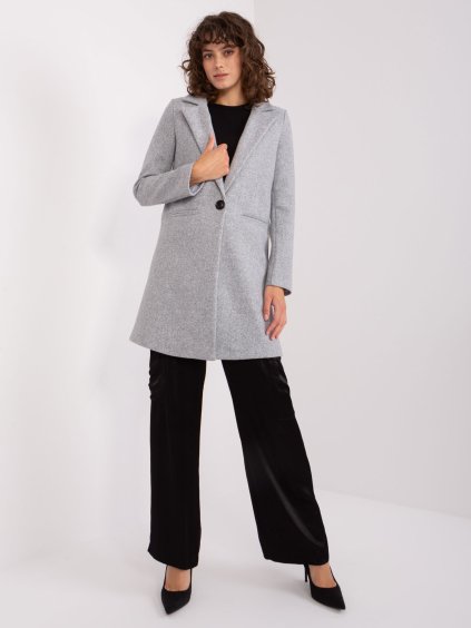 Sivý jesenný kabát