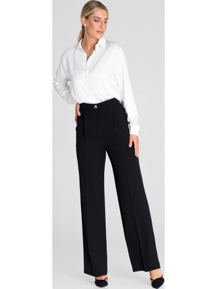 Čierne dámske spoločenské nohavice (Veľkosť S)