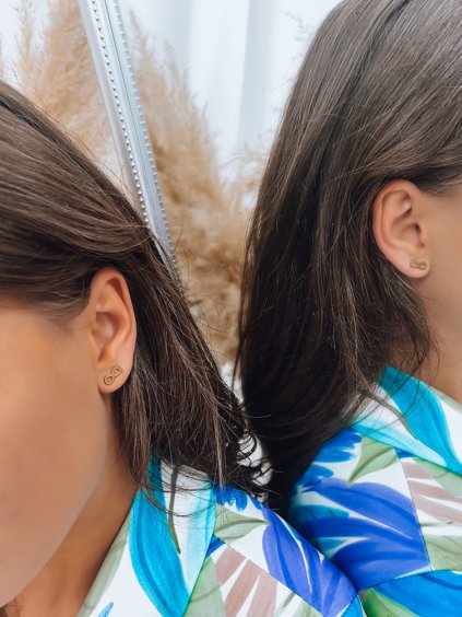 Zlaté náušnice v tvare nekonečna FUTURE LIVE