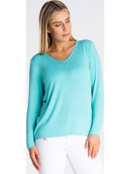 Mintové tričko s dlhým rukávom