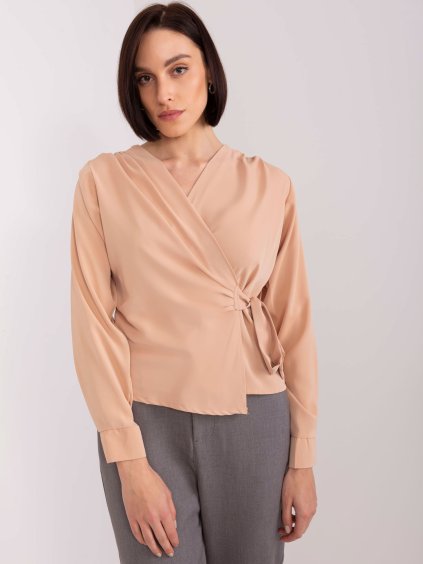 Camel zavinovacia blúzka s mašľou